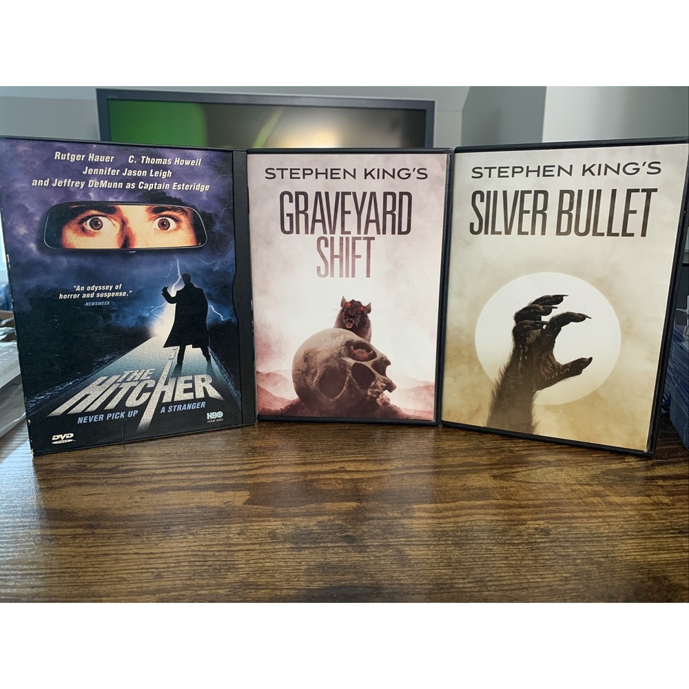 HORROR DVD LOT: Stephen King's Silver Bullet & Graveyard Shift, The Hitcher HBO